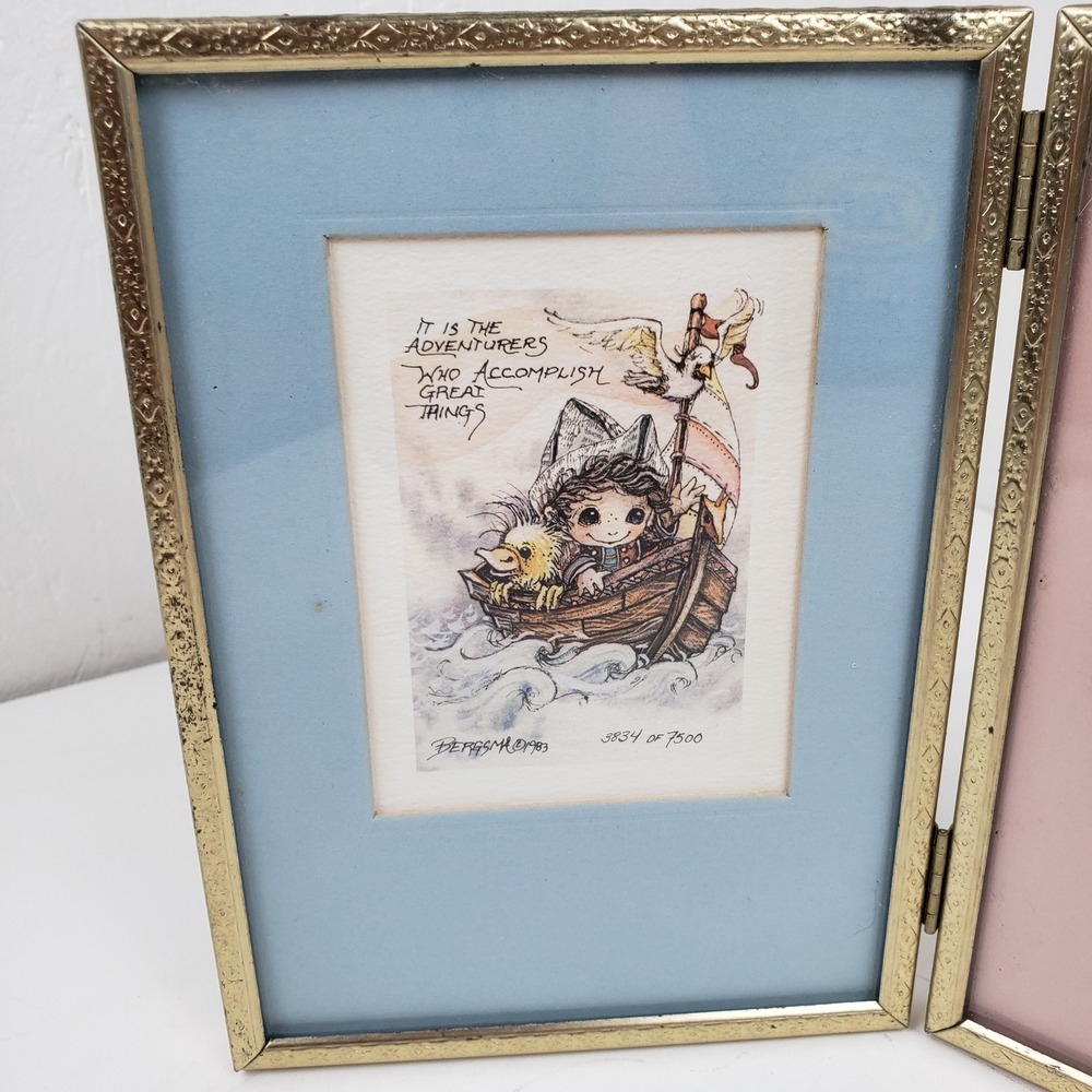 Jody Bergsma LE Lithograph Prints Gold‎ Filigree Frame Nursery Decor Baby Shower - Picture 3 of 6